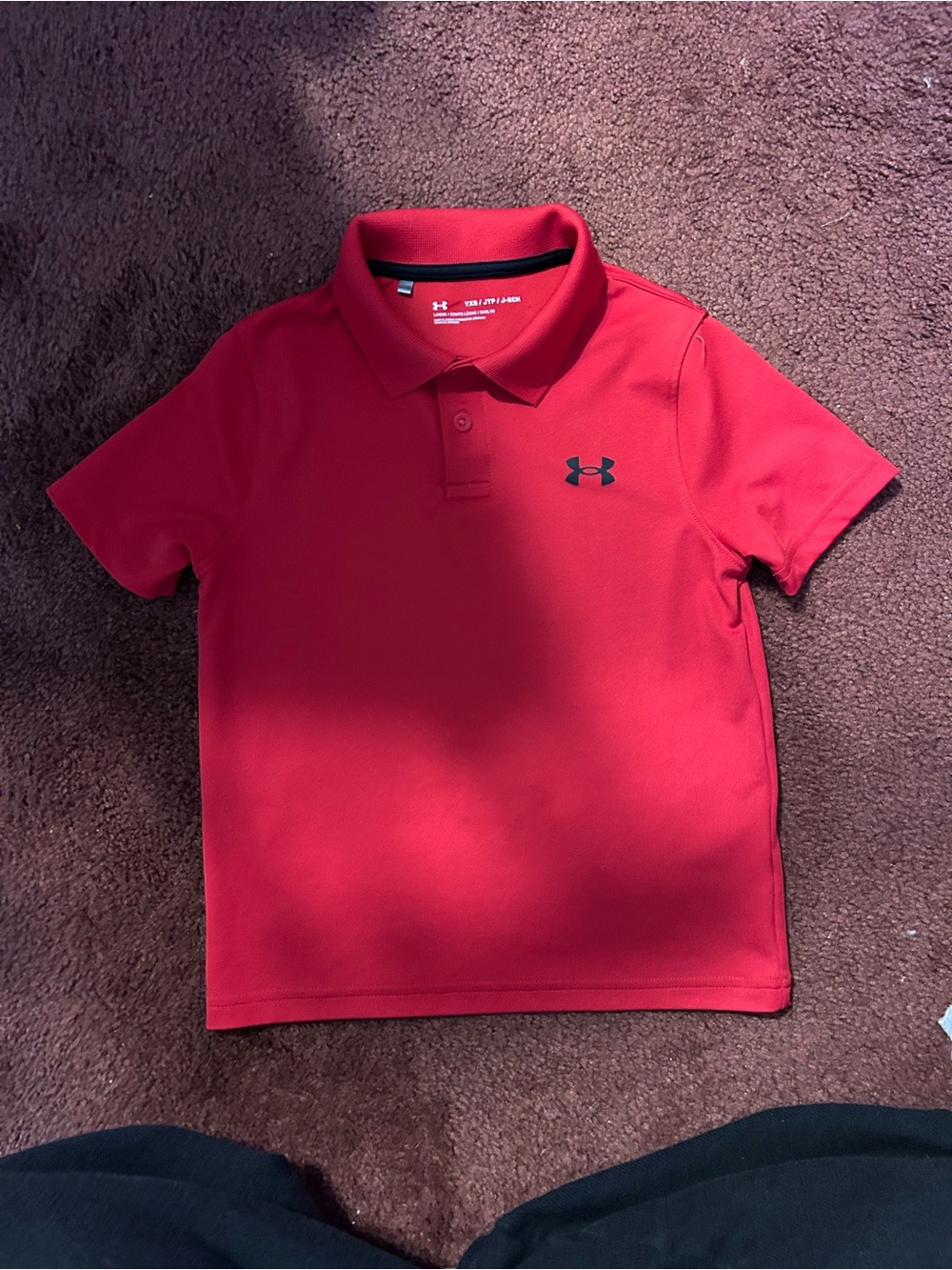Under Armour Red Boys' Short-Sleeve Polo with Logo
